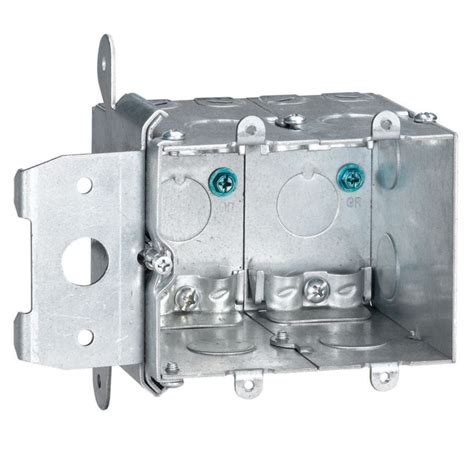 2 gang steel box|2 gang outlet with grounding.